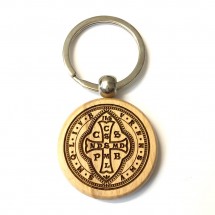Brelok obrotowy z medalikiem św. Benedykta (IHS, wzór nr 5)