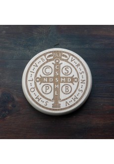 Medal św. Benedykta (PAX, średnica: ok. 15 cm, drewno bukowe)