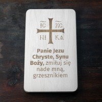 Modlitwa Jezusowa z krzyżem ΙϹ ΧϹ ΝΙΚΑ (drewno bukowe, rozmiar: 13,7x24 cm)