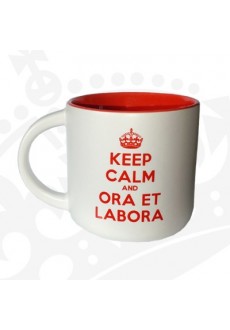 Kubek "KEEP CALM & ORA ET LABORA" - KR Niski CZERWONY