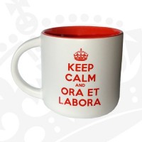 Kubek "Keep calm and ora et labora" - KR niski czerwony