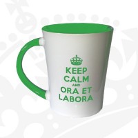 Kubek "Keep calm and ora et labora" - KF wysoki zielony