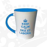 Kubek "Keep calm and ora et labora" - KF wysoki niebieski