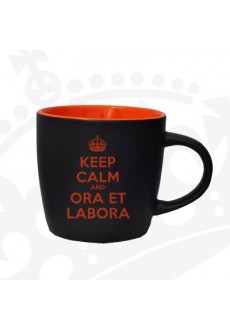 Kubek "KEEP CALM & ORA ET LABORA" - KG czarno-pomarańczowy