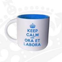 Kubek "Keep calm and ora et labora" - KR niski niebieski